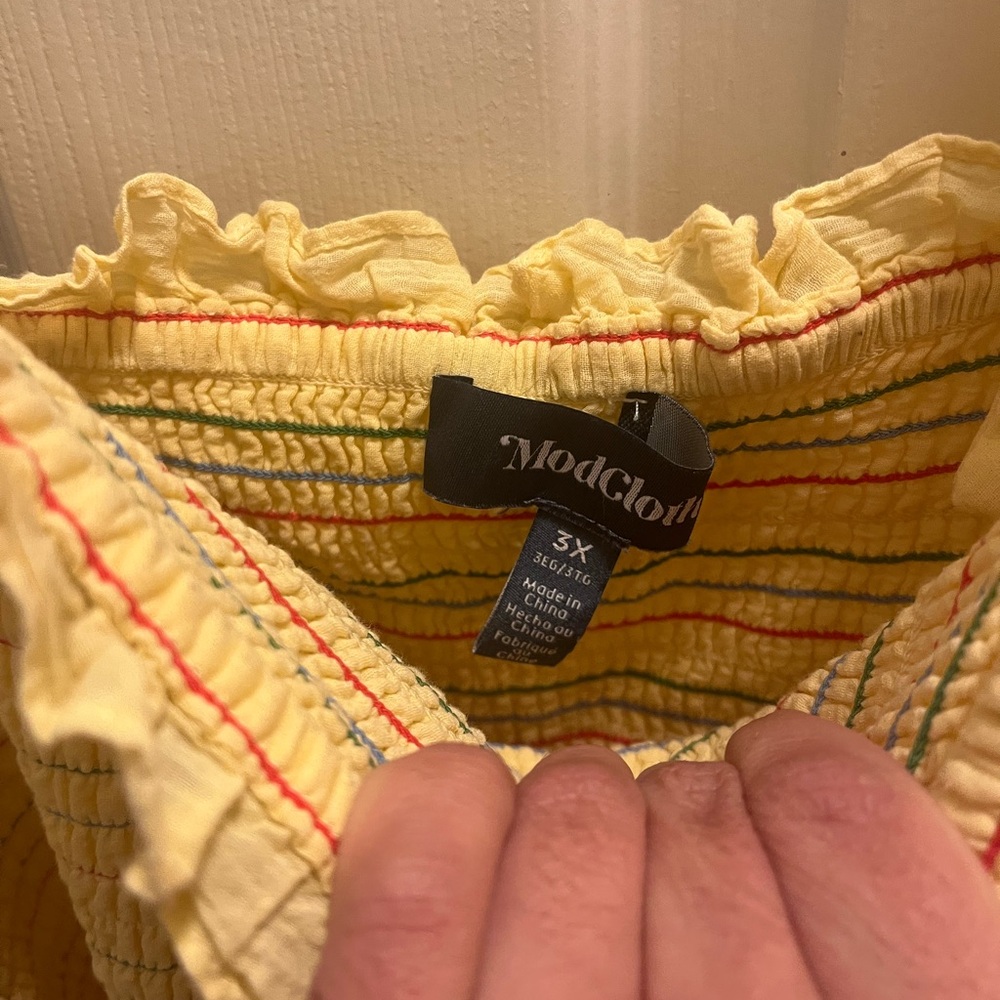 ModCloth Yellow Ruffled Women's TankTop - Picture 5 of 6